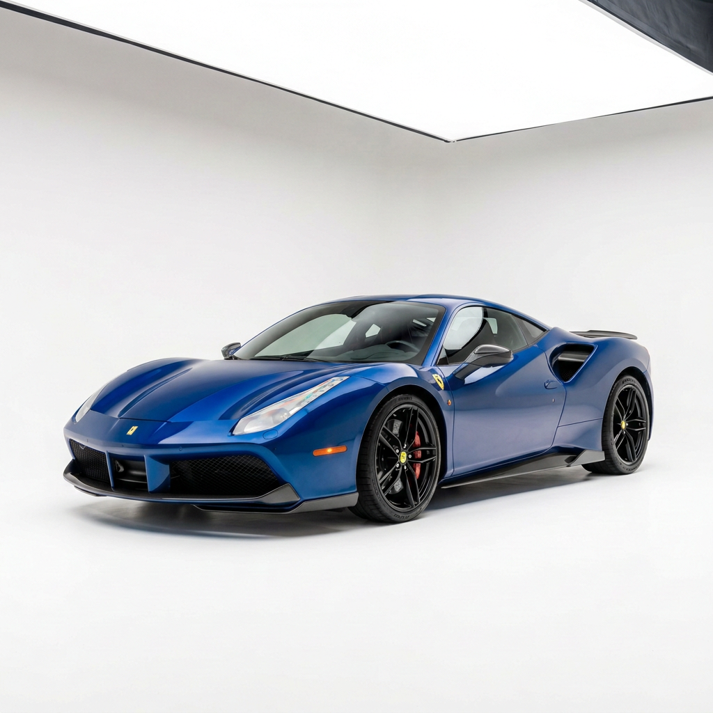 Edited blue car